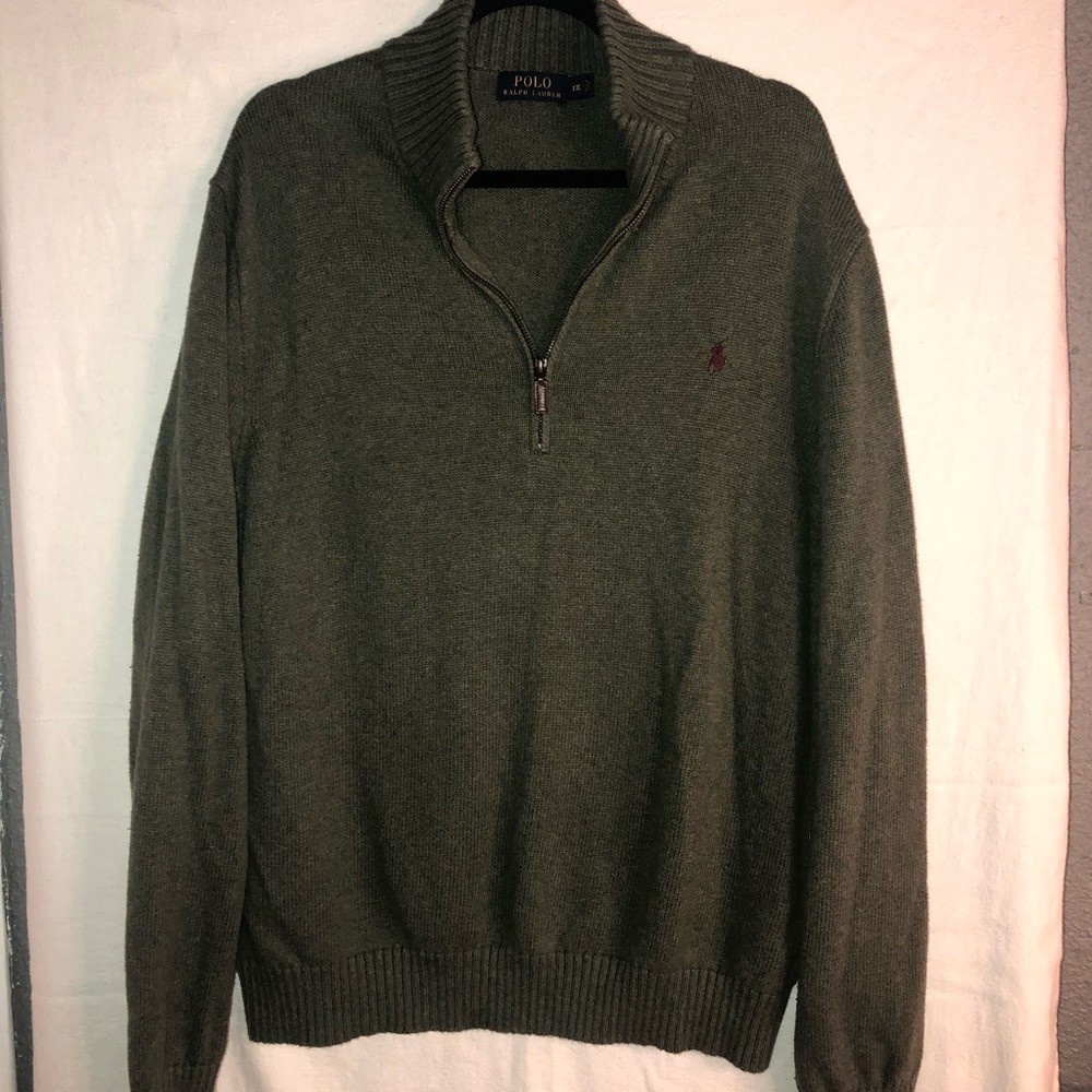Polo by Ralph Lauren Half Zip Green Sweater